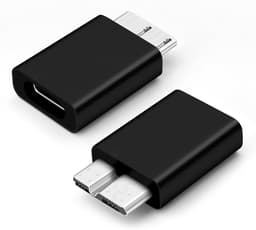 USB C naar USB 3.0 Micro-B Adapter voor Externe HDD/SSD, Compatibel met WD, Seagate en Toshiba, Zwart — thumbnail 1