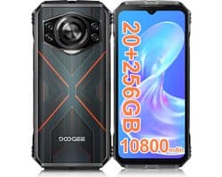 DOOGEE S Cyber - Robuuste smartphone - Smartphone - 20 GB RAM + 256 GB ROM (2 TB/TF) - 10800 mAh - 6,58" FHD+ 90 Hz-scherm - 50 MP AI-camera - IP68/IP69K waterdicht en schokbestendig - Android 14 - NFC & OTG - Rood