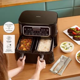 Airfryer XXL - Heteluchtfriteuse - Gezond Koken - Duo Tech Functie - 8 Liter - Starlight — thumbnail 3