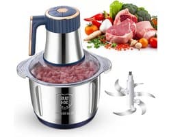 Elektrische Keuken Chopper - Keukenmachine Foodprocessor - Snel Ingrediënten Hakken - Krachtige 500W Motor - 5 Liter Kom - Zilver