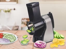 Elektrische Groentesnijder - Kaasrasp Versnipperaar - Keuken Voorbereidingen - 3 Roestvrijstalen Rollen - 16 Kilogram - Zilver en Zwart — thumbnail 4