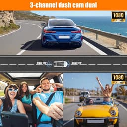 Auto Camera - Rijrecorder - Veilige Rit - 170 Graden Beeld - 3 Kanaals - Zwart — thumbnail 5