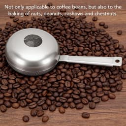 Handige Koffiebrander - Roestvrij Staal - Thuis Koffie Roosteren - Fijnmazig Ontwerp - 30 x 14 cm - Zilver — thumbnail 2