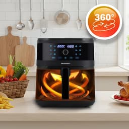 Airfryer XXL - Hete Lucht Oven - Gezond Koken - Met Kijkvenster - 8 Liter - Zwart — thumbnail 2