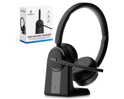 DynaBright - Draadloze Headset met Microfoon - Hoofdtelefoon voor Laptop en Computer - Noise Cancelling - Incl Oplaadstation - Koptelefoon - Computer Headset - Bluetooth 5.4 - Business Headset - USB-C