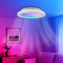 Plafondventilator met Lamp - Brinton Flair - Aanpasbare Lichtkleur 3000K-4000K-6500K + RGB - Afstandsbediening - Dimbaar - Wit — thumbnail 5