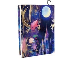 Boekomslag Beschermhoes - Boekbeschermer Herbruikbaar - Boeken Beschermen - Elastisch en Wasbaar - 40 x 25 cm - Kasteel Patroon