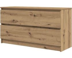 Tv-meubel - Tv-standaard dressoir - Media Opslag - Bewerkt Hout - 100x35x54 cm - Eikenkleurig