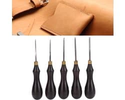 Professionele Leerbewerking Gereedschap voor het Afwerken van Randen met Stalen Mes en Houten Handvat voor DIY Leerprojecten