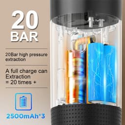 ByRoos Koffiezetapparaat - 3-in-1 - 70ml - Koffie - Vakantie - Camping - Camperen - Reisformaat- Draadloos - Elektrisch - Zwart - Compact — thumbnail 4