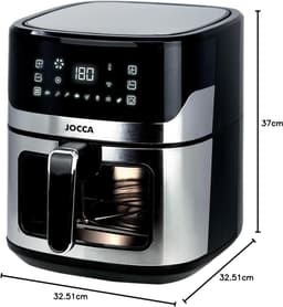 Heteluchtfriteuse - Airfryer - Gezond Koken - 8 Programma's - 65 Liter - Zilver Zwart — thumbnail 3
