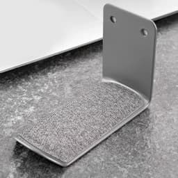 Hoofdtelefoonhaak - Muurbeugel Houder - Onder Bureau - PU Beschermpad - 9.5x6.1x4.2cm - Zilverkleurig — thumbnail 3
