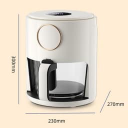 Airfryer 5L, Glass Fully Automatic Intelligent Transparent Visible Multifunctional Electric Oven, 1000W/B/Touch Sn Stabilize — thumbnail 3