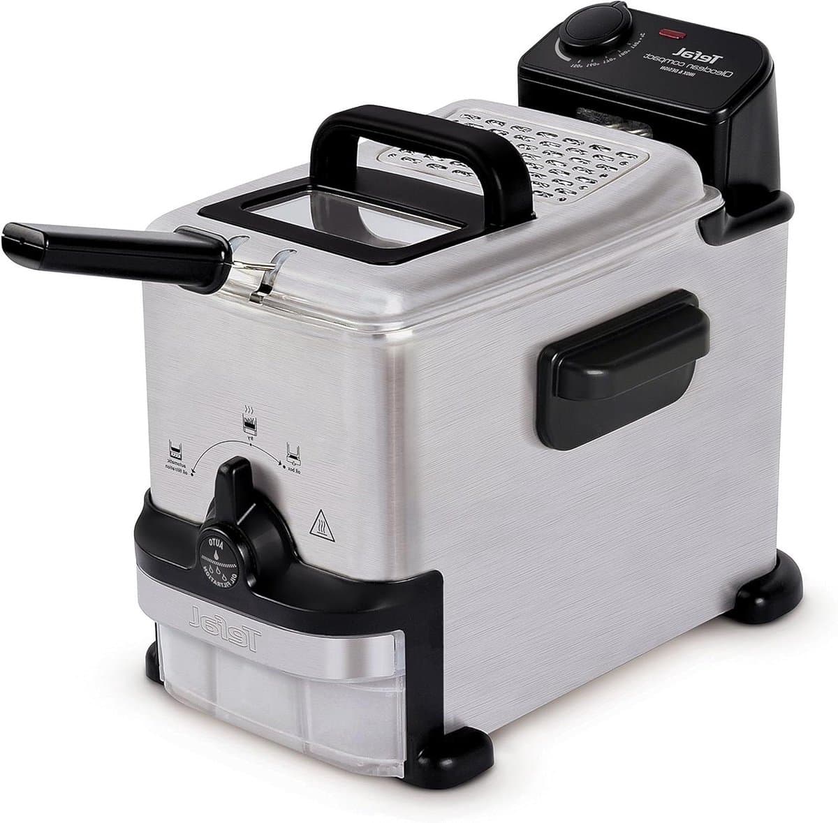 Compacte Frituurpan - Friteuse Oleoclean - Lekker Frituren - Automatische Filtratie - 2 Liter - Zwart — afbeelding 1
