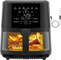 Slimme Airfryer - Olievrije Friteuse - Gezond Koken - Snelle Luchtcirculatie - 5 Qt - Zwart — thumbnail 2