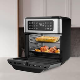 Luchtfriteuse en Oven - Heteluchtoven - Veelzijdig Koken - 99% Minder Vet - 12 Liter Capaciteit - Zilverkleurig — thumbnail 2