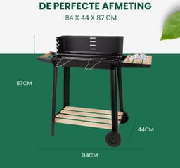 Barbecue van Rlek Online - 4x GRATIS BBQ Accessoires - BBQ - Zwarte Barbecue op Wieltjes - HOUTSKOOL BBQ — thumbnail 5