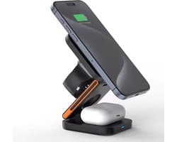 "3-in-1 Inklapbare Draadloze Oplader Stand -K211 Power Bank & Fast Wireless Charging voor iPhone, Samsung, Smartwatch en Oortjes | Trendproduct 2025" Cadeau-Nieuwjaar-Sinterklaas, Kerstcadeau, surprise, en Nieuwjaar 2025