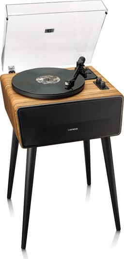 Lenco Bluetooth Platenspeler - 4 Ingebouwde Speakers - Platenspeler op poten - Lenco Expertise lijn - Platenspeler meubel - LS-570OK - Eikenhout — thumbnail 1