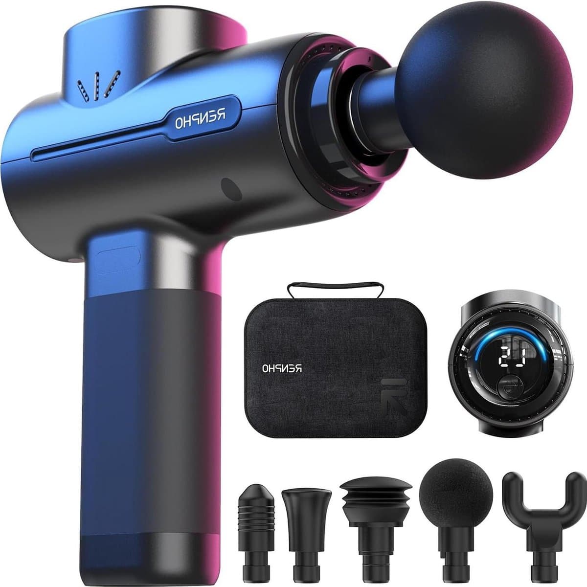 Diep weefsel rugmassagegeweer Stimulator met USB C-Opladen voor Spiermassage - Ontspanning - Beste Cadeau voor Familie - Zwart Massage gun — afbeelding 1