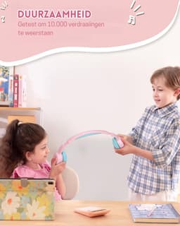 StayPowered Kinder Hoofdtelefoon - Bluetooth - Veilig Geluid en Comfort voor Kinderen - Volumebegrenzing 85/93 dB - Opvouwbaar en Verstelbaar - Compatibel met Tablets en Smartphones - Zacht Eiwitleer - Roze - Levering Sneller dan Aangegeven! — thumbnail 4