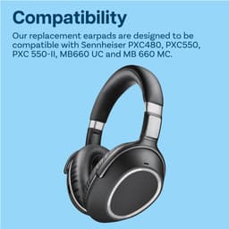 Vervangende Oorkussens voor Sennheiser PXC480/PXC550/PXC 550-II/MB660 UC/MB 660 MC Hoofdtelefoons van MMOBIEL – Memory Foam en Protein PU Koptelefoon Oorkussens - Noise Isolation Earpads – Zwart — thumbnail 2
