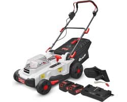 Draadloze Grasmaaier Oplaadbaar 40V - 37 cm Werkbreedte, Mulchfunctie, Inclusief Accu's