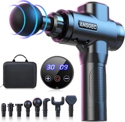 Draagbaar Spiermassagepistool met 30 Snelheden en 8 Massagekoppen - Ultrastille Percussiemassage — thumbnail 1