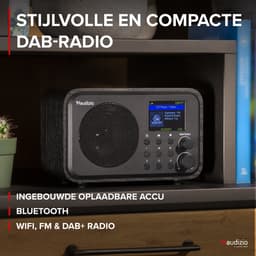 DAB radio - Audizio Vicenza - DAB / DAB+ en Internet radio met Bluetooth - WIFI - Accu - Zwart — thumbnail 5