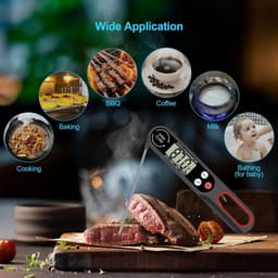 Nevolis digitale Vleesthermometer met Opvouwbare Sonde – Directe Temperatuurmeting voor BBQ, Oven, Airfryer, Vlees, Melk, Water, Suiker & Snoep – LCD Display & Automatische Uitschakeling — thumbnail 6