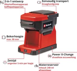 Draagbare Accu Koffiemachine voor Filterkoffie en Koffiepads - 240 ml Waterreservoir — thumbnail 3