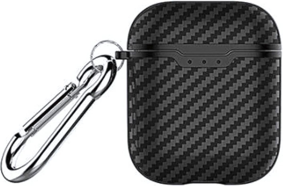 Shieldcase Black Stripe Case - beschermhoes geschikt voor Airpods Case - hoesje met carbon print - zwart — afbeelding 1