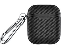 Shieldcase Black Stripe Case - beschermhoes geschikt voor Airpods Case - hoesje met carbon print - zwart