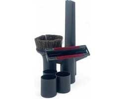 Fixem® 3-Delig kleine zuigmond set hulpstukken voor stofzuiger geschikt voor Miele Philips AEG Karcher Bosch Numatic Nilfisk - 32 & 35mm buizen - plintenzuiger - meubelmond - stofzuiger borstel - inclusief 3 adapter ringen