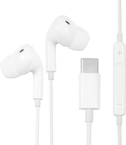 Provium - Oortjes met USB-C aansluiting - In-Ear Oordopjes met draad en microfoon - Headset geschikt voor o.a. Telefoon en Laptop - wit — thumbnail 2