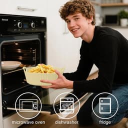 Ynkkvre - Ovenschaal - keramische ovenschaal vierkant - 650 ml hittebestendig - keramiek - met handgrepen, duurzaam - geschikt voor oven, airfryer en magnetron, geel — thumbnail 5