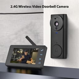 Premium - Draadloze videodeurbelcamera met monitor 4,3 IPS-scherm - Videodeurtelefoon - Camerakits voor Villa Home Office Appartement - Video intercomsysteem - Geschikt voor - Kleur of model - 30 - Zwart Scherm met camerafunctie — thumbnail 5