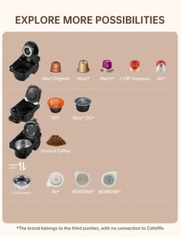 Capsule Koffiemachine - Multi Koffiezetapparaat - Thuis Kantoor Gebruik - 4 Adapters Zelfreinigend - 245 x 11 x 245 cm — thumbnail 5
