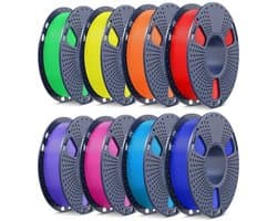 PLA+ 3D-printerfilament bundel 8 kleuren 250g rollen