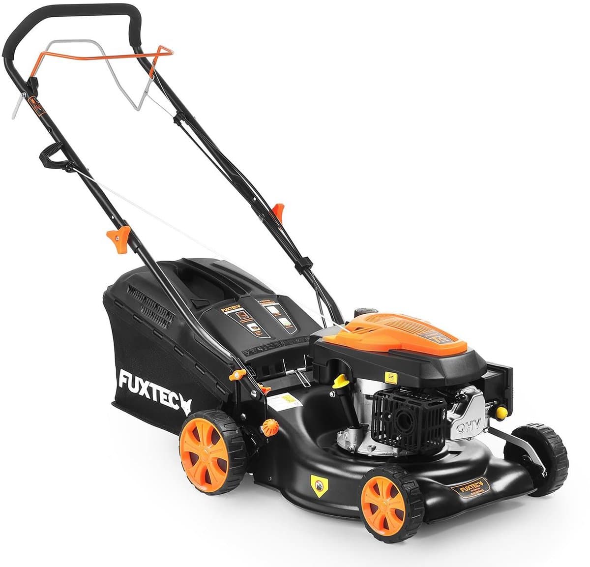 FUXTEC FX-RM4346 Benzine Grasmaaier – 3-in-1 – 43 cm – Zelfrijdend met Achterwielaandrijving – Mulchfunctie & 40L Opvangbak – Big Wheels — afbeelding 1