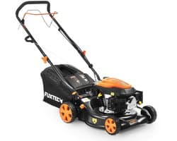 FUXTEC FX-RM4346 Benzine Grasmaaier – 3-in-1 – 43 cm – Zelfrijdend met Achterwielaandrijving – Mulchfunctie & 40L Opvangbak – Big Wheels