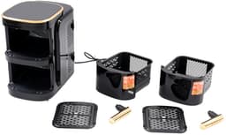 Sensova - Airfryer Dubbellaags 2400W 6L + 6L - Grote Heteluchtfriteuse met Twee Onafhankelijke Manden voor 6-8 Personen - Multifunctionele Airfryer en Heteluchtoven voor Gezond, Snel en Vetarm Koken Zonder Olie — thumbnail 3