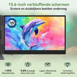 Blackview DCM8 Pro 15,3" dubbele draagbare Laptopmonitor FHD - Ultradun 4,6mm & Lichtgewicht 1,2kg - 100% sRGB-USB-C aansluiting via één kabel – inclusief kabels en beschermhoes-Blauwlichtfilter- Luidsprekers - Grijs — thumbnail 5