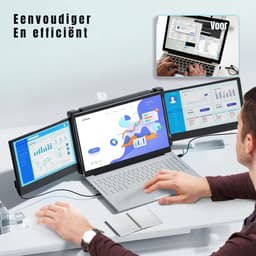 RONN® Krachtige en Professionele Portable Monitor Pro 2024 - Full HD - 13” / 16,5” Tri-Screen - Laptop Scherm Uitbreider - Zwart - 35cm x 25cm x 9cm — thumbnail 3