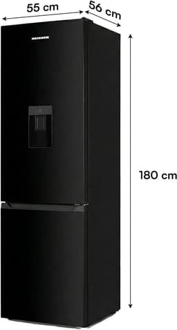 Heinner HC-HM260BKWDE++ Koel-vriescombinatie met Waterdispenser – 260 L – Elektronische Temperatuurregeling – Omkeerbare Deur – Zwart – 5 Jaar Garantie — thumbnail 3