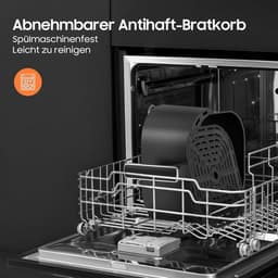 XXL Heteluchtfriteuse 6.5L met Digitale Display en 8 Programma's - Zwart — thumbnail 2