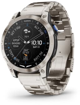 Garmin - 010-02582-51 - D2™ Mach 1 - Smartwatch met geventileerde titanium band en extra zwarte siliconen band — thumbnail 2