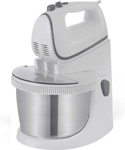 SAVI® Mixer met Mengkom - Keukenmachine - Keukenrobot - Inclusief Accessoires - Antraciet - Wit/Zilver - 25cm x 25cm x 32cm — thumbnail 1