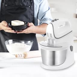 Core® Mixer met Mengkom - Keukenmachine - Keukenrobot - Inclusief Accessoires - Antraciet - Wit- 25cm x 32cm x 25cm — thumbnail 5
