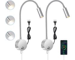 Bedlampjes Hoofdbord - Dubbele Leeslampjes - Bedlamp Slaapkamer Volwassenen - Nachtlamp